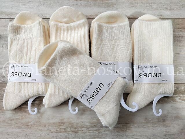 Носки женские из шерсти ламы ТМ «DMDBS» в коричнево-бежевых тонах, РУБЧИК, B533.