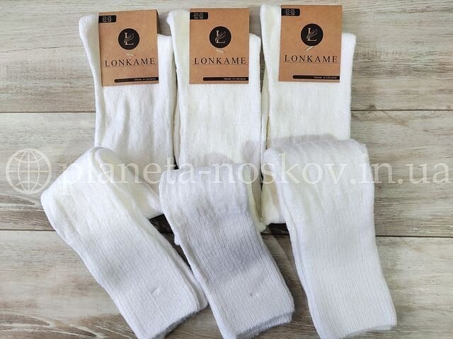 Гольфы женские «Лонкаме» шерстяные, белые, арт. 6021.