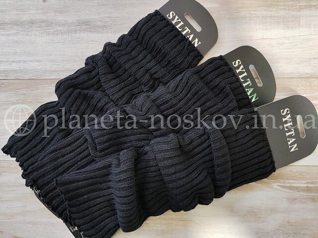 Гетры женские вязаные ТМ «SYLTAN» из шерсти ламы, чёрные, арт. - 1399.