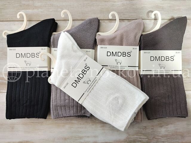 Носки кашемировые женские ТМ «DMDBS» однотонные, не тугая резинка в рубчик, BM025.