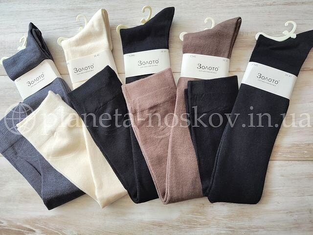 Гольфы (заколенки) кашемировые женские ТМ «ЗОЛОТО» тонкие без махры и тёплые, ассорти, арт: C545-1.