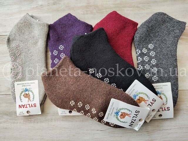 Носки ангоровые женские "SYLTAN" шерсть с махрой внутри, ПРОРЕЗИНЕННЫЙ СЛЕД, арт.- 1374.