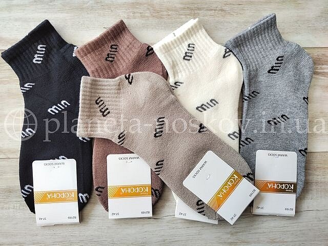 Носки женские кашемировые ТМ «КОРНА» внутри с махрой, "MIN", короткие, B2169-1.