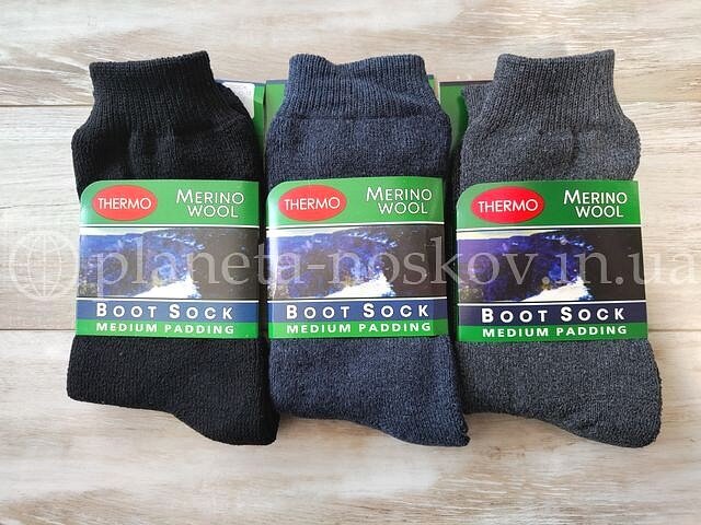 Носки мужские, шерстяные, махровые «BOOT SOCKS» Thermo, ассорти.