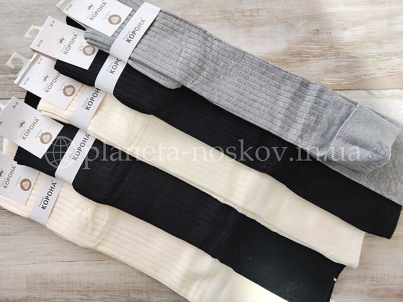 Гольфы (заколенки) женские кашемировые ТМ «Корона» с силиконом в области колена, ассорти, арт: BY799-1.
