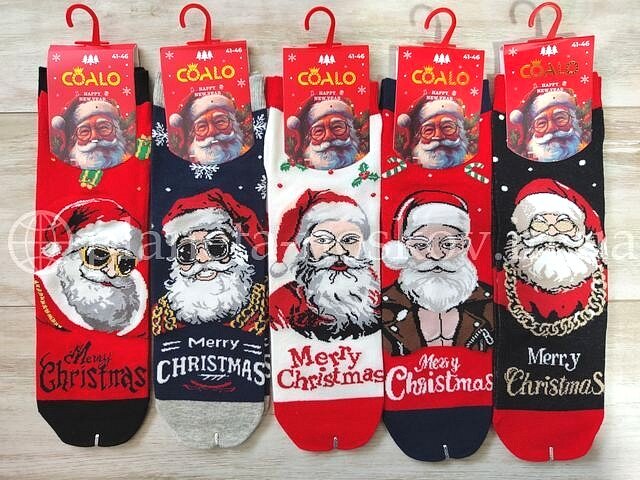 Мужские новогодние носки ТМ «Coalo» из качественного хлопка "Merry Christmas", AM9021.