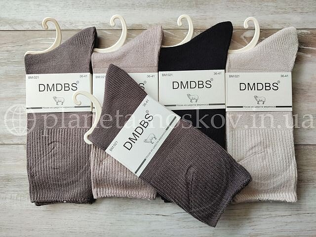 Носки кашемировые женские ТМ «DMDBS» однотонные, в рубчик с высокой резинкой, BM021.