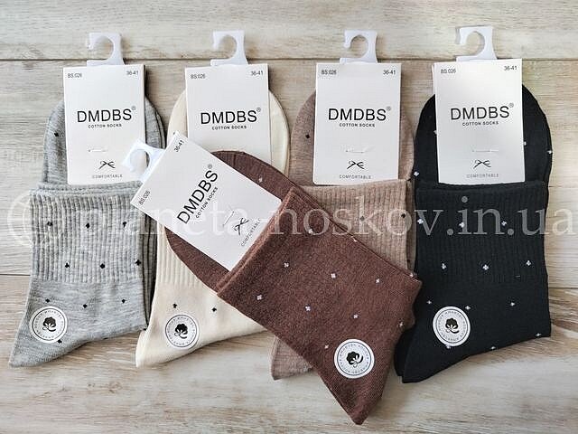 Носки женские хлопковые ТМ "DMDBS" средней высоты, с принтом "КРАПИНКА", BS026.