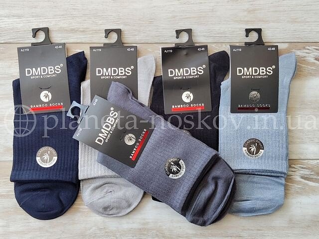 Летние мужские бамбуковые носки ТМ "DMDBS" классической высоты, однотонные с высокой резинкой, (СЕТКА), AJ119.