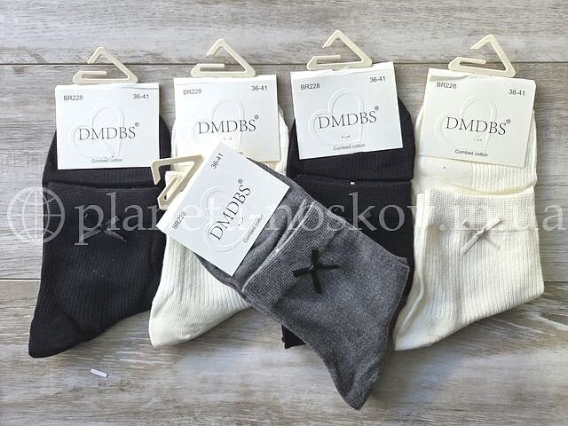 Носки женские "DMDBS" средней высоты, с бантиком, BR228.