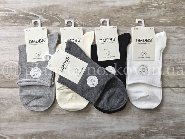 Носки женские "DMDBS" средней высоты, однотонные, не тугая резинка, ассорти, BJ155.