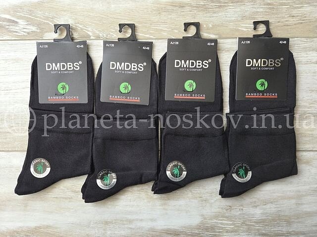 Носки мужские бамбуковые ТМ "DMDBS" средней высоты, чёрные, AJ126.