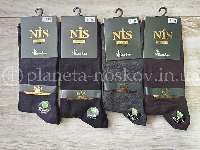 Качественные носки мужские ТМ «NIS» из бамбука, ANTIALERGIC, класической высоты, ассорти.