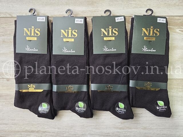 Качественные носки мужские ТМ «NIS» из бамбука, ANTIALERGIC, класической высоты, чёрные.