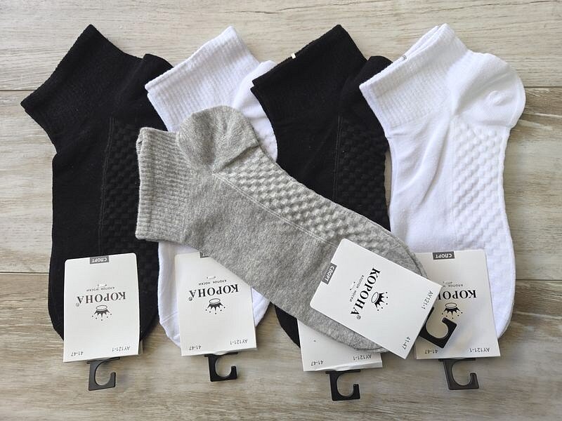 Носки мужские ТМ «КОРОНА» короткие с широкой резинкой, перфорированная стопа, ассорти, арт - AY121-1.