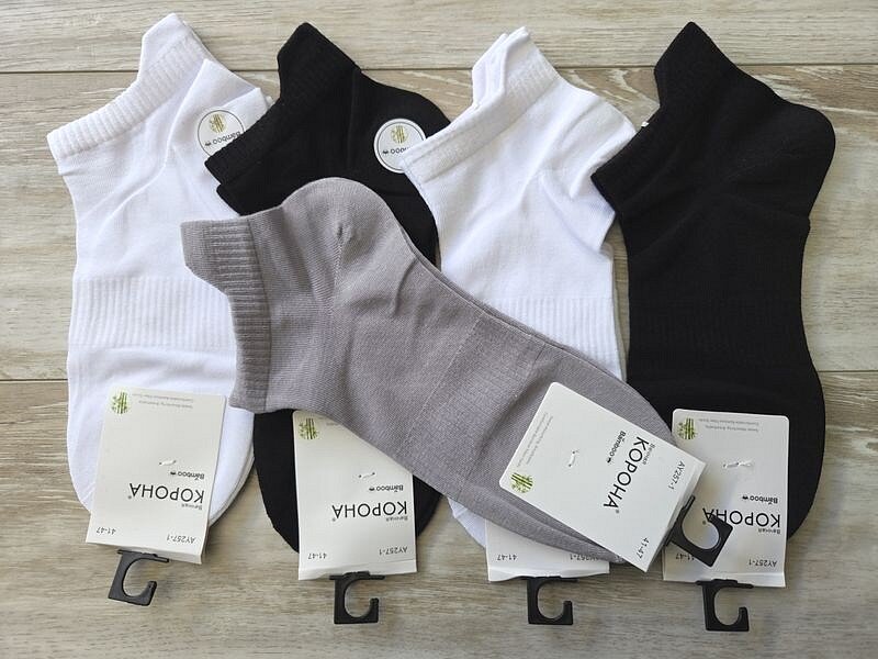 Беговые носки мужские бамбуковые ТМ «КОРОНА» однотонные, с язычком, AY257-1.