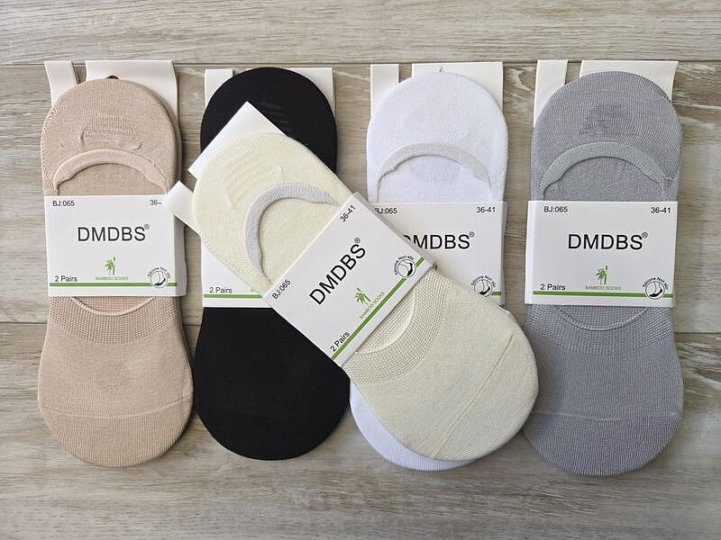 Следы женские бамбуковые ТМ «DMDBS» с силиконом на пятке, однотонные, пастельные цвета, BJ065.