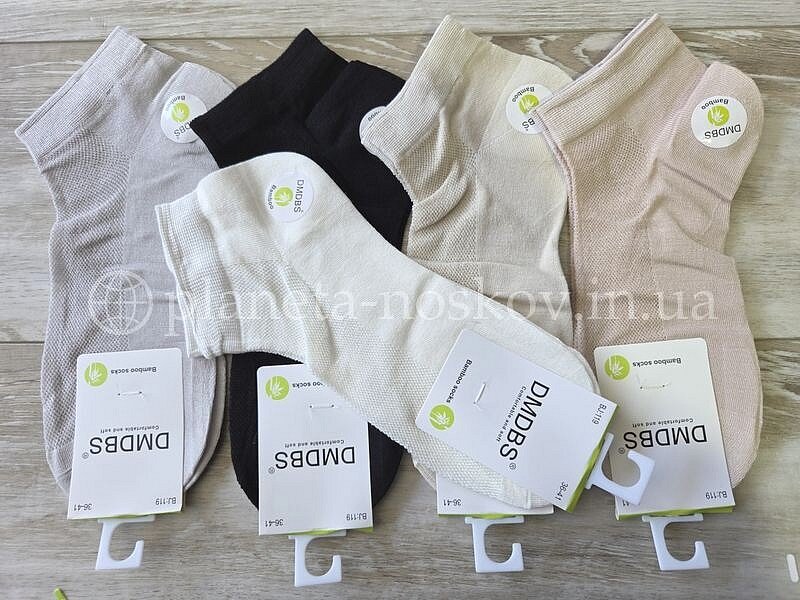 Носки женские бамбуковые ТМ «DMDBS» однотонные супер тонкие, ассорти, BJ119, (СЕТКА).