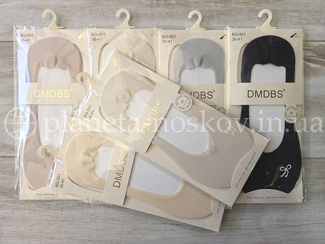Следы женские ТМ "DMDBS" хлопок с полиамидом, с силиконом по кругу, "Бантик", не глубокие, BQ501.