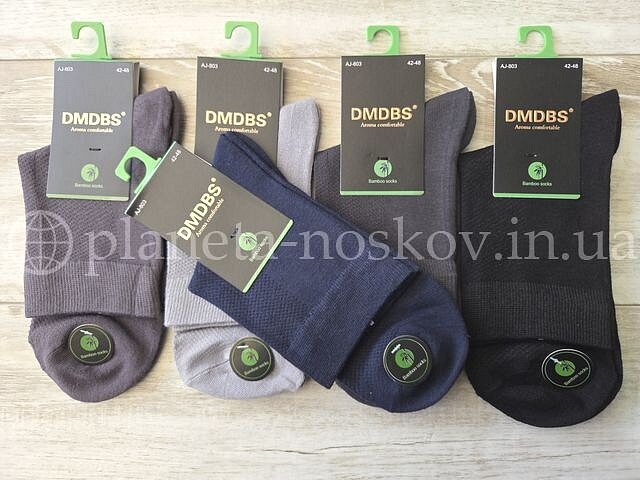 Носки мужские из бамбука ТМ "DMDBS" средней высоты, СУПЕР КАЧЕСТВО, однотонные, (СЕТКА), AJ803.