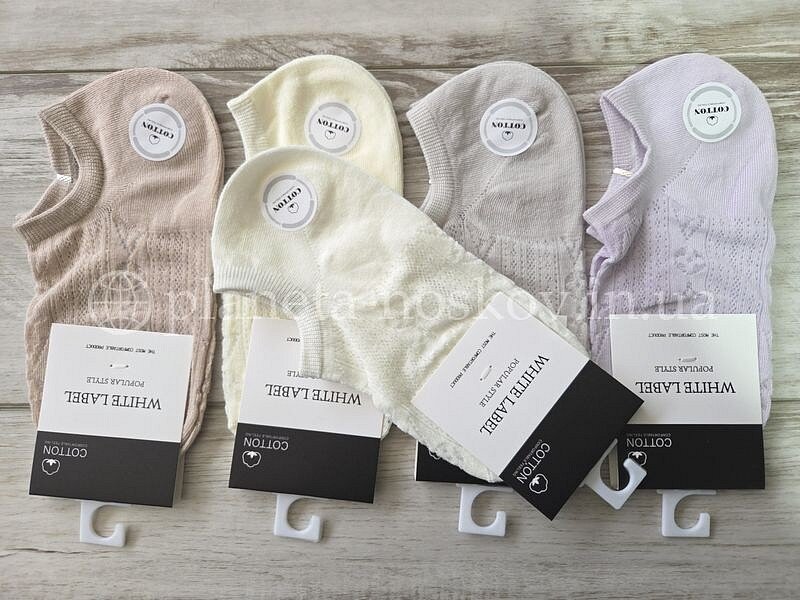 Носки женские хлопковые ТМ «WHITE LABEL» в сеточку с узором, ультракороткие (пинетки), C1992-2, (СЕТКА).