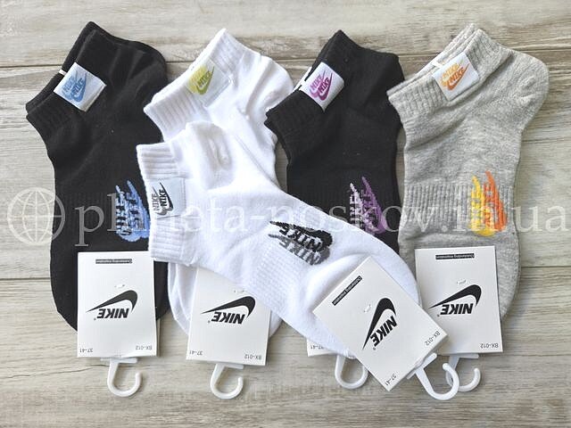 Носки спортивные женские ТМ «NIKE» короткие беговые с нашивкой, асорти, BX012.