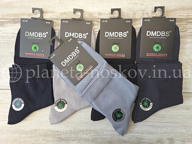 Носки мужские бамбуковые ТМ "DMDBS" средней высоты летние, ассорти, AJ128, (СЕТКА).