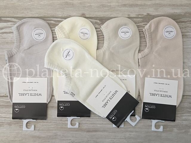 Носки женские хлопковые ТМ «WHITE LABEL» с принтом возле резинки, ультракороткие (пинетки), C1993-2.