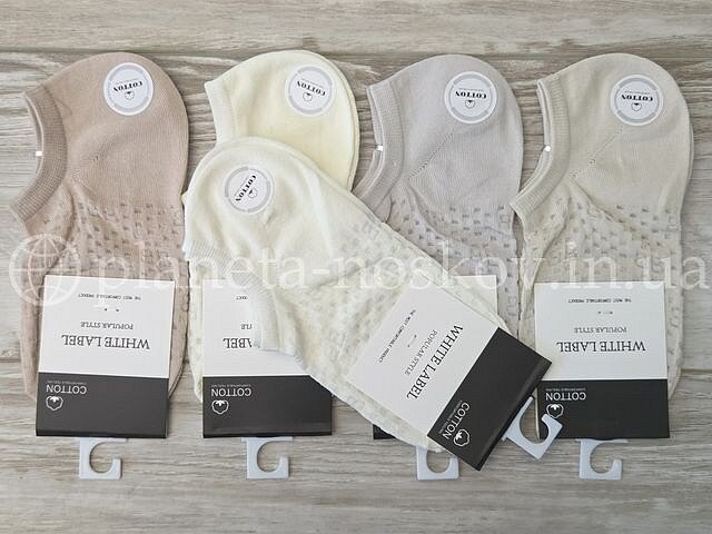 Носки женские хлопковые ТМ «WHITE LABEL» в сеточку с узором "Мозаика", ультракороткие (пинетки), C1992-3, (СЕТКА).