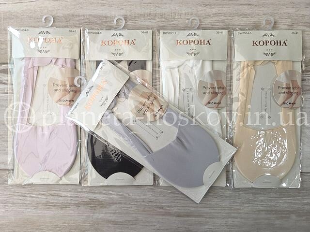 Следы женские «КОРОНА» с хлопковым следом, не глубокие, ассорти, BW0504-5.