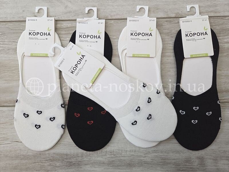Следы женские бамбукове ТМ «Корона» не глубокие, «СЕРДЕЧКИ», BY5552-5. Следы женские бамбукове ТМ «Корона» не глубокие, «СЕРДЕЧКИ», BY5552-5.