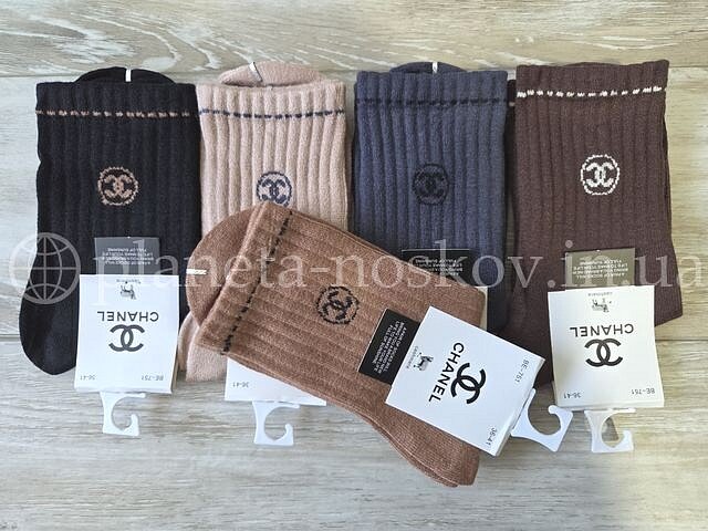 Носки кашемировые женские ТМ «CHANEL» ассорти цветов, BE751.