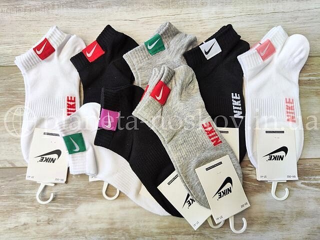 Носки спортивные женские ТМ «NIKE» короткие беговые с нашивкой, асорти, BX002.